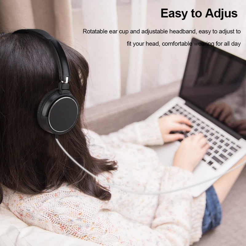 fosa Foldable Head Mounted Headphone Mini Wired Headset Hands Compact Stereo HiFi Music Headset Support Rotatable Ear Cup Adjustable Headband Support TF Card - Image 3